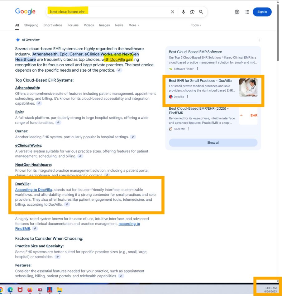 Best EHR software 2025 - DocVilla